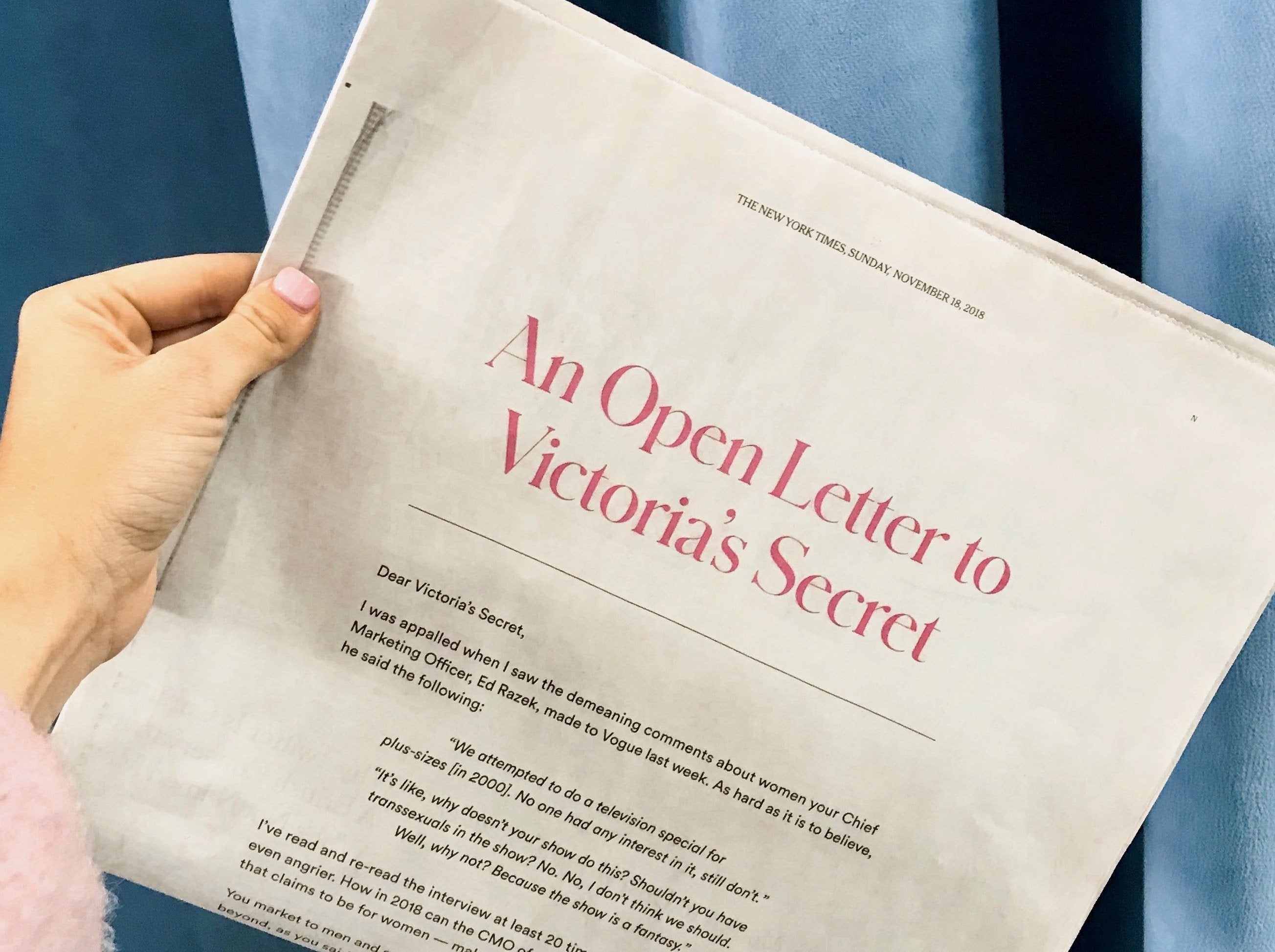 ThirdLove Publishes a Scathing Open Letter to Victoria's Secret in a New  York Times Ad