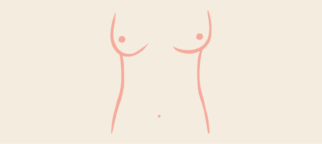 Breast Size Female Body Silhouette Side Stock Illustration