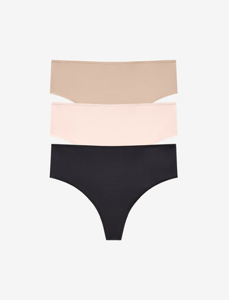 No VPL - Women Training Nude Thong Underwear 3 Pack