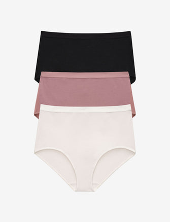 Passionelle Womens Luxury Fabric Designer Midi Knickers Briefs - Box of 3  [Size XL, Colour White] : : Fashion