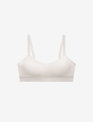 Organic Cloud Cotton Unlined Wireless Bra, Sea Salt - Thirdlove - Organic Cotton/Spandex,model