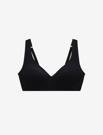 Organic Cloud Cotton Wireless Bra, Black - Thirdlove - Organic Cotton/Spandex,model