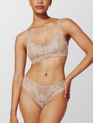 All Day Lace Wireless Bra, Taupe - Thirdlove - Recycled nylon/Nylon/Spandex,modelGGG