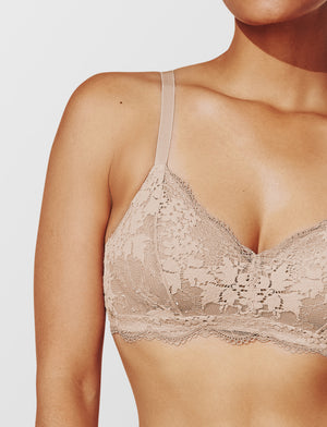 All Day Lace Wireless Bra, Taupe - Thirdlove - Recycled nylon/Nylon/Spandex,modelGGG