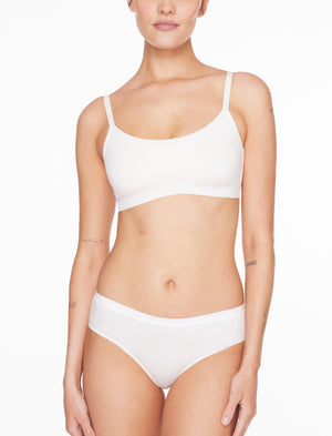 Organic Cloud Cotton Unlined Wireless Bra, Sea Salt - Thirdlove - Organic Cotton/Spandex,model