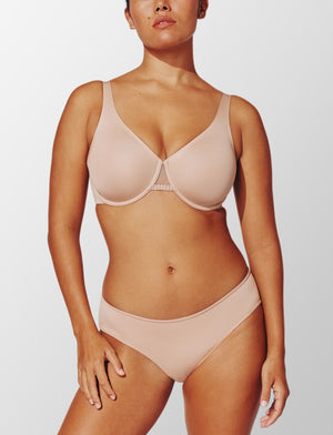 24/7® Classic Unlined Minimizer Bra, Taupe - Thirdlove - Nylon/Spandex,modelHHH