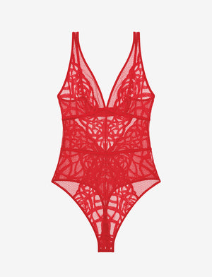 Rose Lace Unlined Bodysuit, Red - Thirdlove - 86.2% nylon/13.8% Spandex