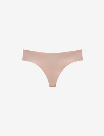 Zero Edge No-Show Thong - Taupe - 50% nylon/50% Spandex - ThirdLove