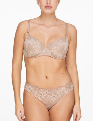 Underwired bra in beige - Recycled Classic Lace Support