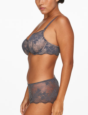 Lace Bras Grey, Bras for Large Breasts